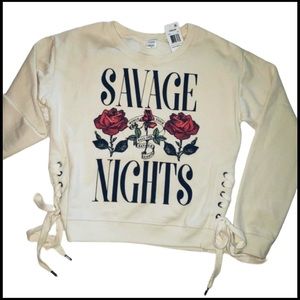 NWT FREEZE SAVAGE LACE UP SWEATSHIRT Sz SMALL NEW